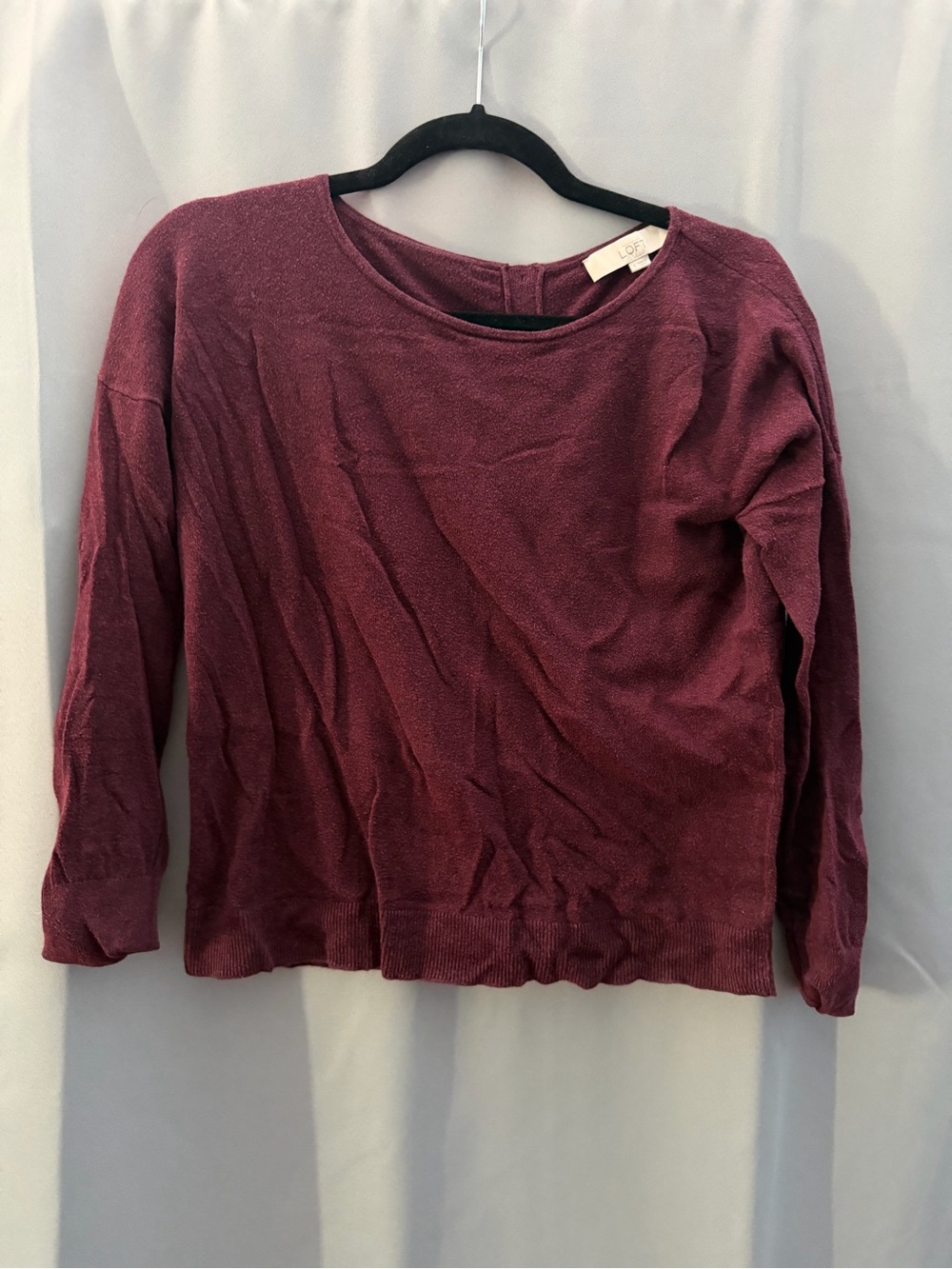 LOFT Women's Crewneck Sweater in Berry Plum